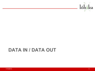 DATA IN / DATA OUT


1/14/2013               4
 