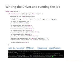 Writing the Driver and running the job
www.enablecloud.com
yarn jar wcount.jar MRDriver input/words output/wcount
 