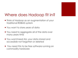 Hadoop and mysql by Chris Schneider | PPT