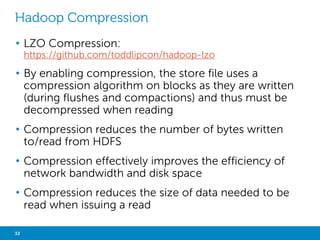 SERIALIZATION 
• A data serialization system that provides dynamic integration 
with scripting languages 
• Avro Data 
- Expressive 
- Smaller and Faster 
- Dynamic 
- Schema store with data 
- APIs permit reading and creating 
- Include a file format and a textual encoding 
• Avro RPC 
- Leverage versioning support 
- For Hadoop service provide cross-language access 
32 Big Data Analytics with Hadoop 
 