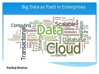 Big Data as PaaS in Enterprises
-Pankaj Khattar
 