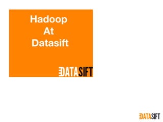 Hadoop
At
Datasift
 