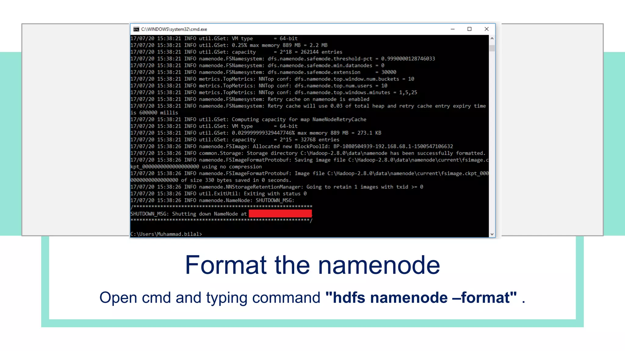 Open cmd and typing command "hdfs namenode –format" .
Format the namenode
We Create
Quality Professional
PPT Presentation
 