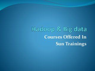 Courses Offered In
Sun Trainings
 