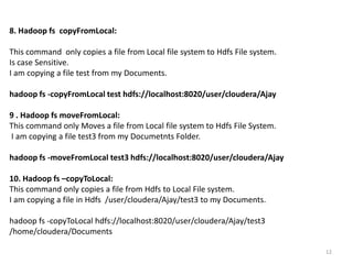 Hadoop File System Shell Commands, | PDF