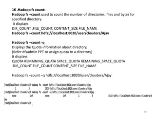 Hadoop File System Shell Commands, | PDF