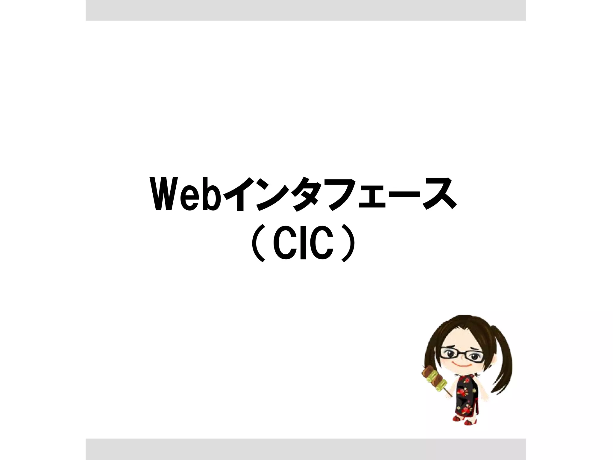 Webインタフェース
（CIC）
 