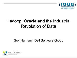 Hadoop, Oracle and the Industrial
      Revolution of Data


   Guy Harrison, Dell Software Group
 