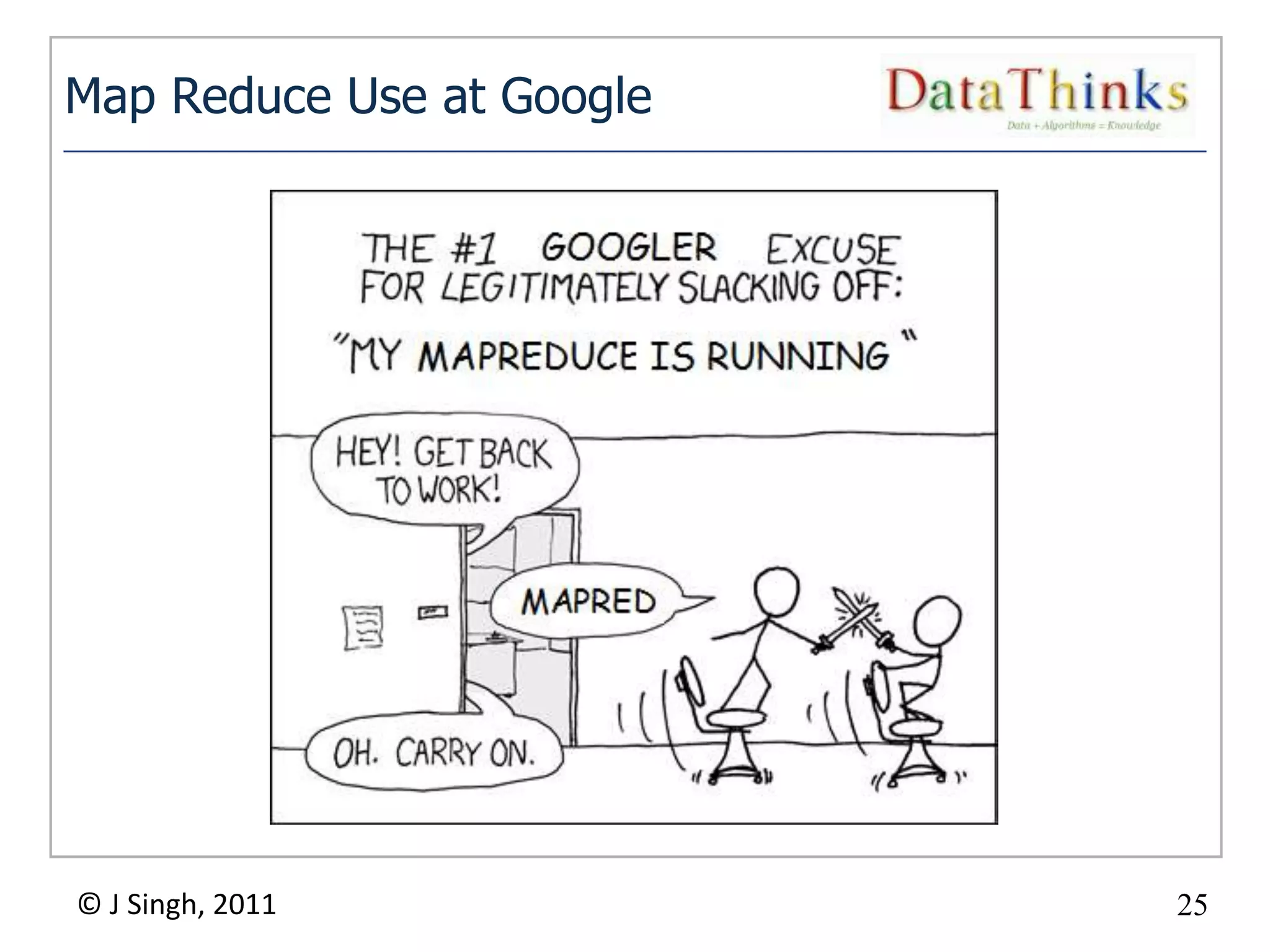 Map Reduce Use at Google




© J Singh, 2011            25
                      25
 