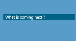 What is coming next ?
 