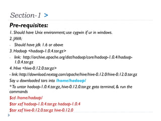 Apache Hadoop & Hive installation with movie rating exercise | PPTX