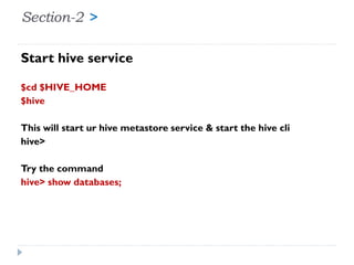 Apache Hadoop & Hive installation with movie rating exercise | PPTX