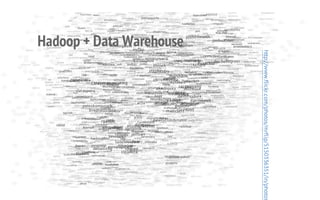 http://www.flickr.com/photos/mrflip/5150336351/in/photos

Hadoop + Data Warehouse

 