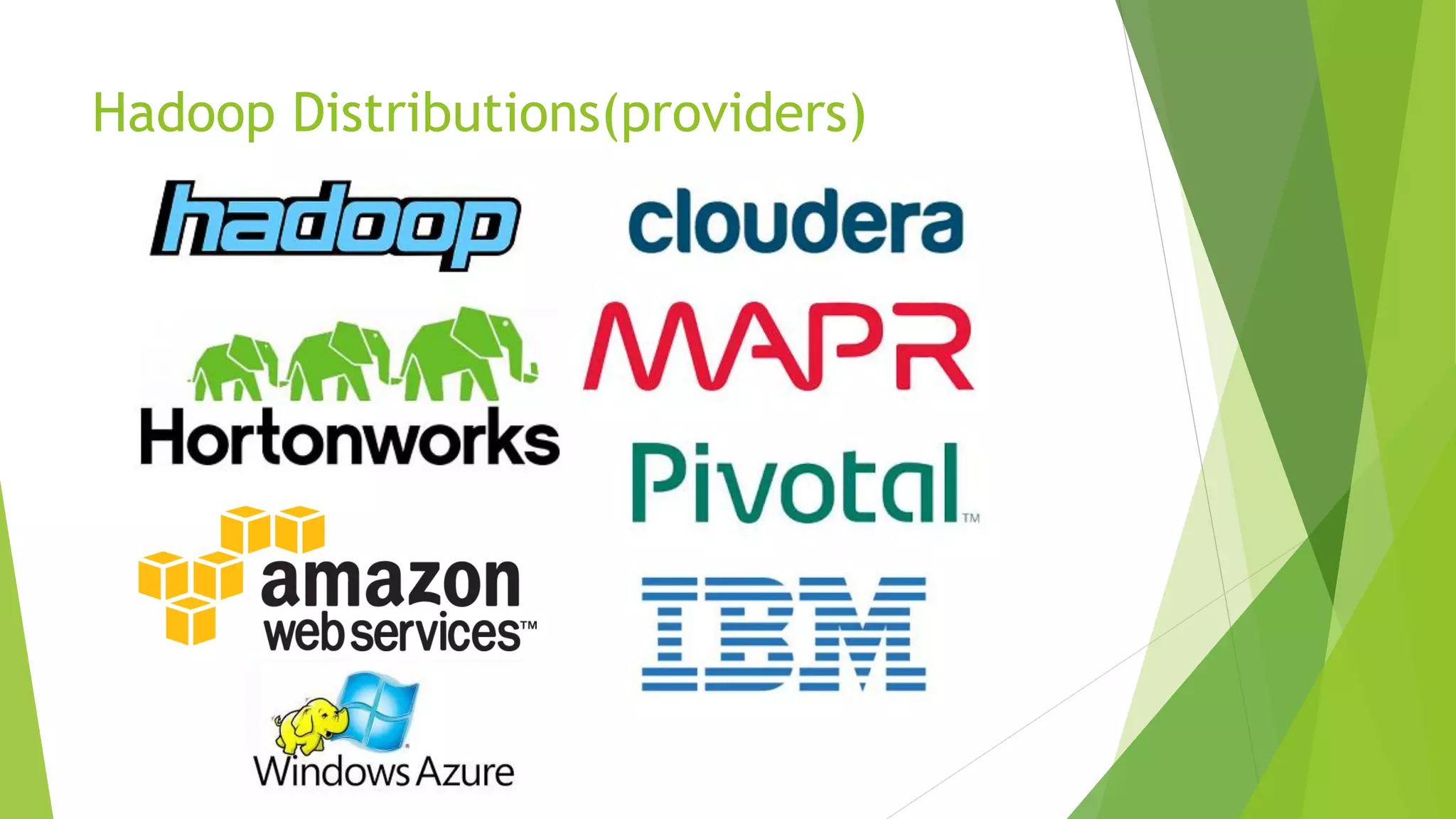 Hadoop Distributions(providers)
 