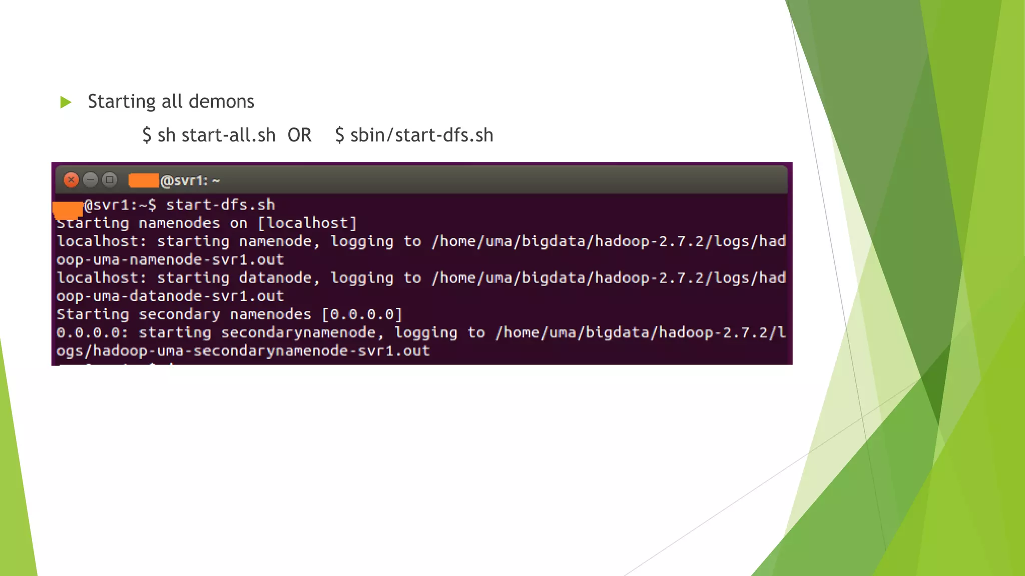  etc/hadoop/mapred-site.xml
<configuration>
<property>
<name>mapreduce.framework.name</name>
<value>yarn</value>
</property>
</configuration>
 etc/hadoop/yarn-site.xml
<configuration>
<property>
<name>yarn.nodemanager.aux-services</name>
<value>mapreduce_shuffle</value>
</property>
</configuration>
 