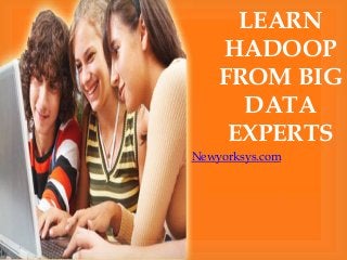 Newyorksys.com
LEARN
HADOOP
FROM BIG
DATA
EXPERTS
 