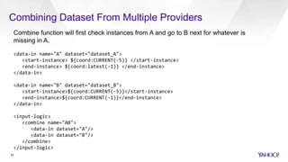 Combining Dataset From Multiple Providers
Combine function will first check instances from A and go to B next for whatever...
