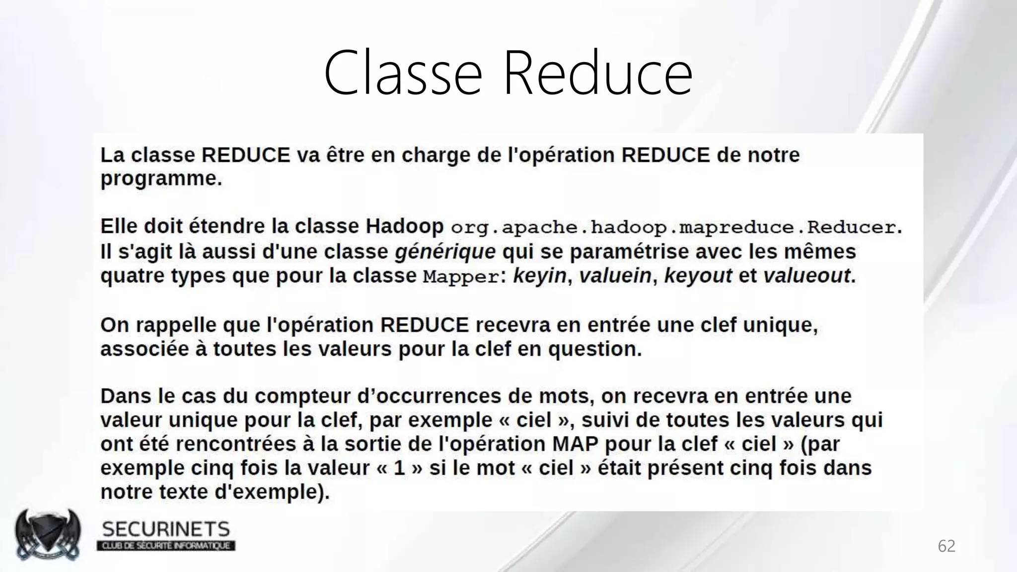 Classe Reduce
62
 