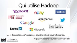 Qui utilise Hadoop
10
http://wiki.apache.org/hadoop/PoweredBy
 