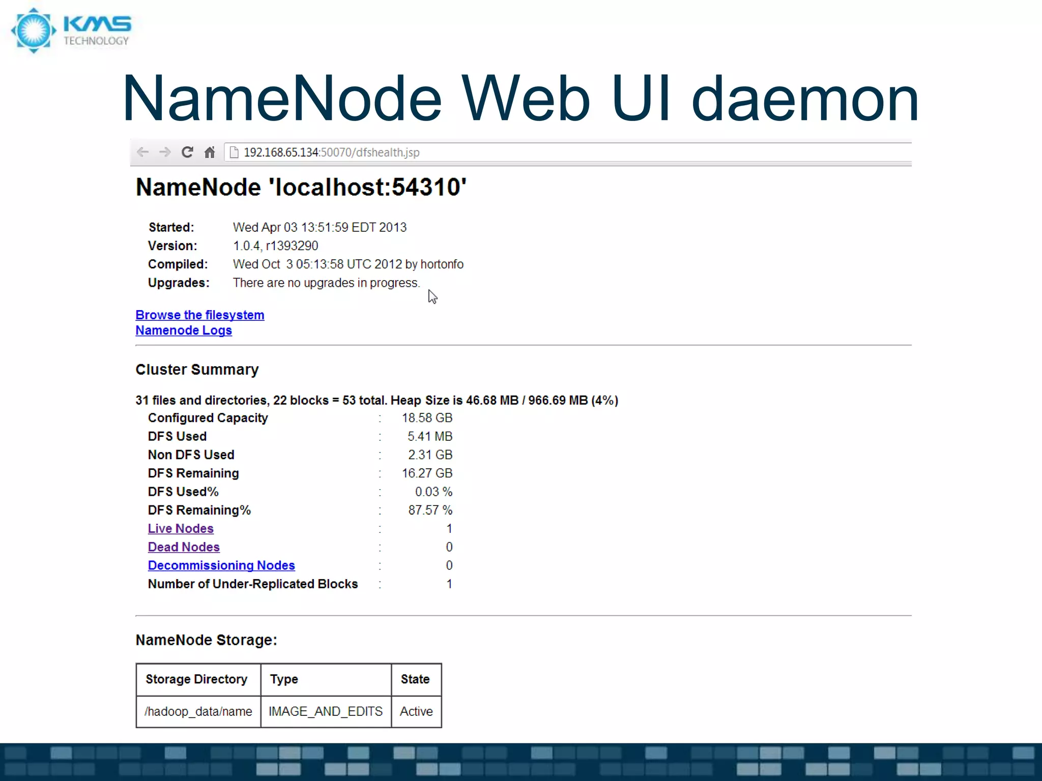 NameNode Web UI daemon
 