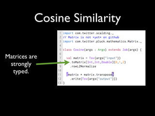 Cosine Similarity

Matrices are
 strongly
  typed.
 