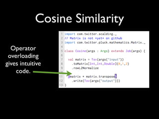 Cosine Similarity

  Operator
 overloading
gives intuitive
    code.
 