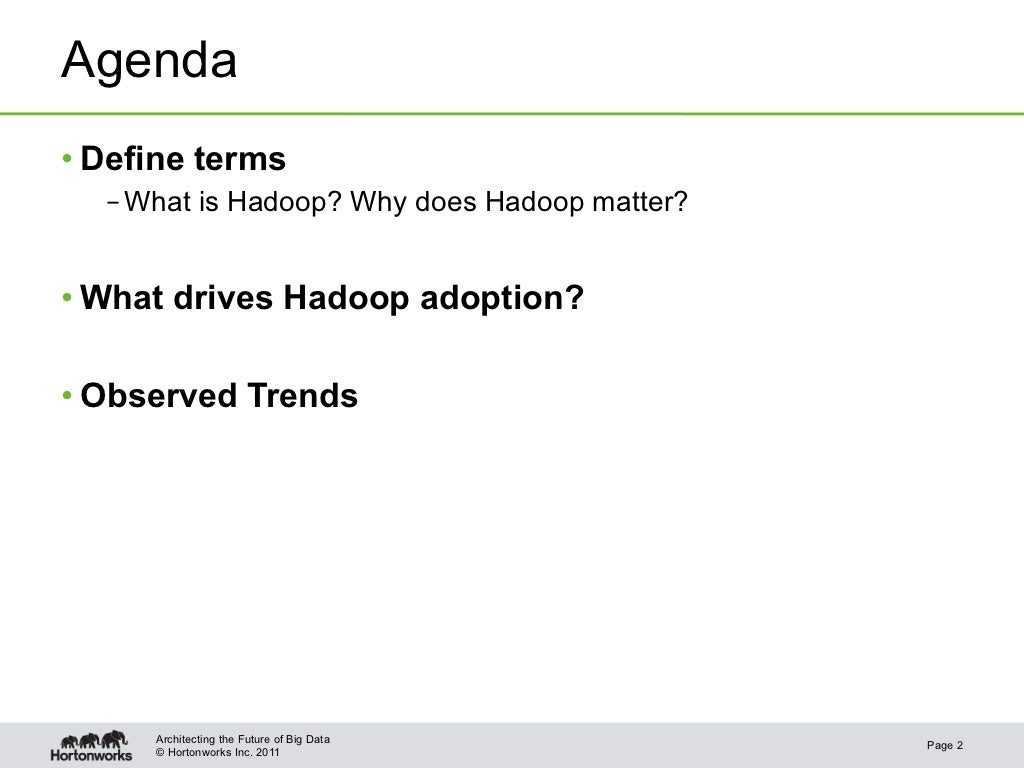 agenda define terms what is hadoop define agenda