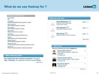 What do we use Hadoop for ? Proprietary & Confidential 01/21/10 
