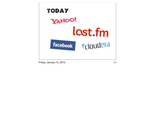 Today




Friday, January 15, 2010   11
 