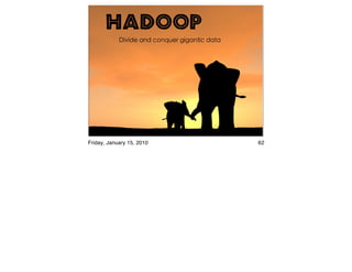 Hadoop




Friday, January 15, 2010   62
 