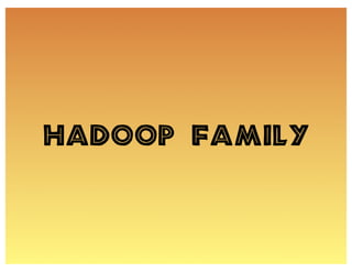 Hadoop Family
 