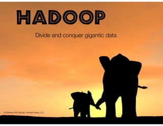 Hadoop
                               Divide and conquer gigantic data




© Matthew McCullough, Ambient Ideas, LLC
 