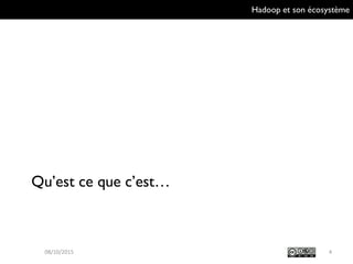 Hadoop et son écosystème
Qu’est ce que c’est…
409/10/2015
 