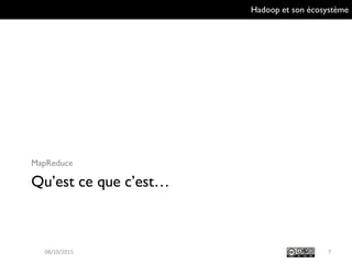 Hadoop et son écosystème
Qu’est ce que c’est…
MapReduce
709/10/2015
 