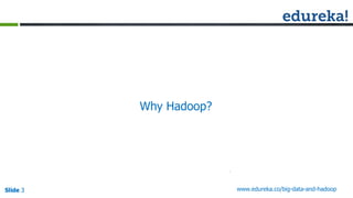 Slide 3Slide 3Slide 3 www.edureka.co/big-data-and-hadoop
Why Hadoop?
 