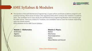 Aircraft Maintenance Engineering Course Syllabus, Course Modules | AME ...