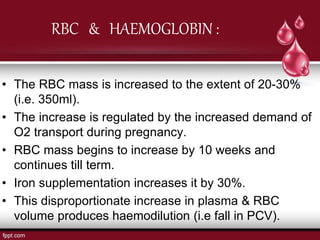 normal physiological haematological changes during pregnancy | PPSX