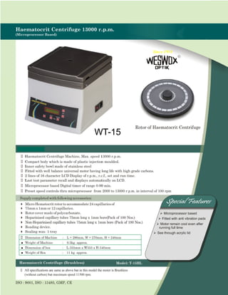 WT-15
®
®
®
Since 1954
 