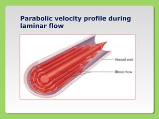 Parabolic velocity profile during
laminar flow
 