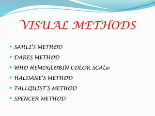HAEMOGLOBIN ESTIMATION-laboratory practices | PPTX