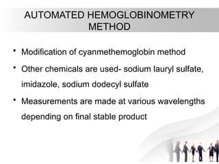 Comprehensive Overview of Hemoglobin Estimation Methods and Clinical ...