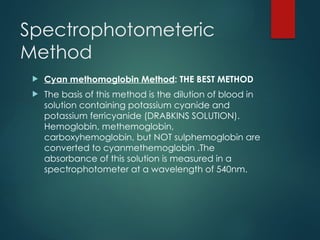 Comprehensive Overview of Haemoglobinometry Methods and Applications in ...
