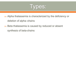 Haemoglobinopathies thalassemia, prophyrias and sickle cell disease- | PPTX