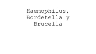 Haemophilus,
Bordetella y
Brucella
 