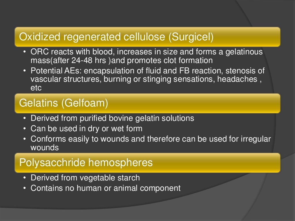 Haemostatic agent used in dentistry to control bleeding