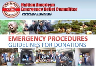 EMERGENCY PROCEDURES GUIDELINES FOR DONATIONS 