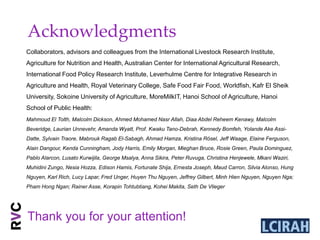 Integrating food safety and nutrition assessments in livestock and fish value chains