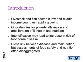 Integrating food safety and nutrition assessments in livestock and fish value chains