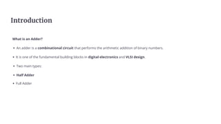 Design and Implementation of Half Adder & Full Adder using Verilog HDL ...