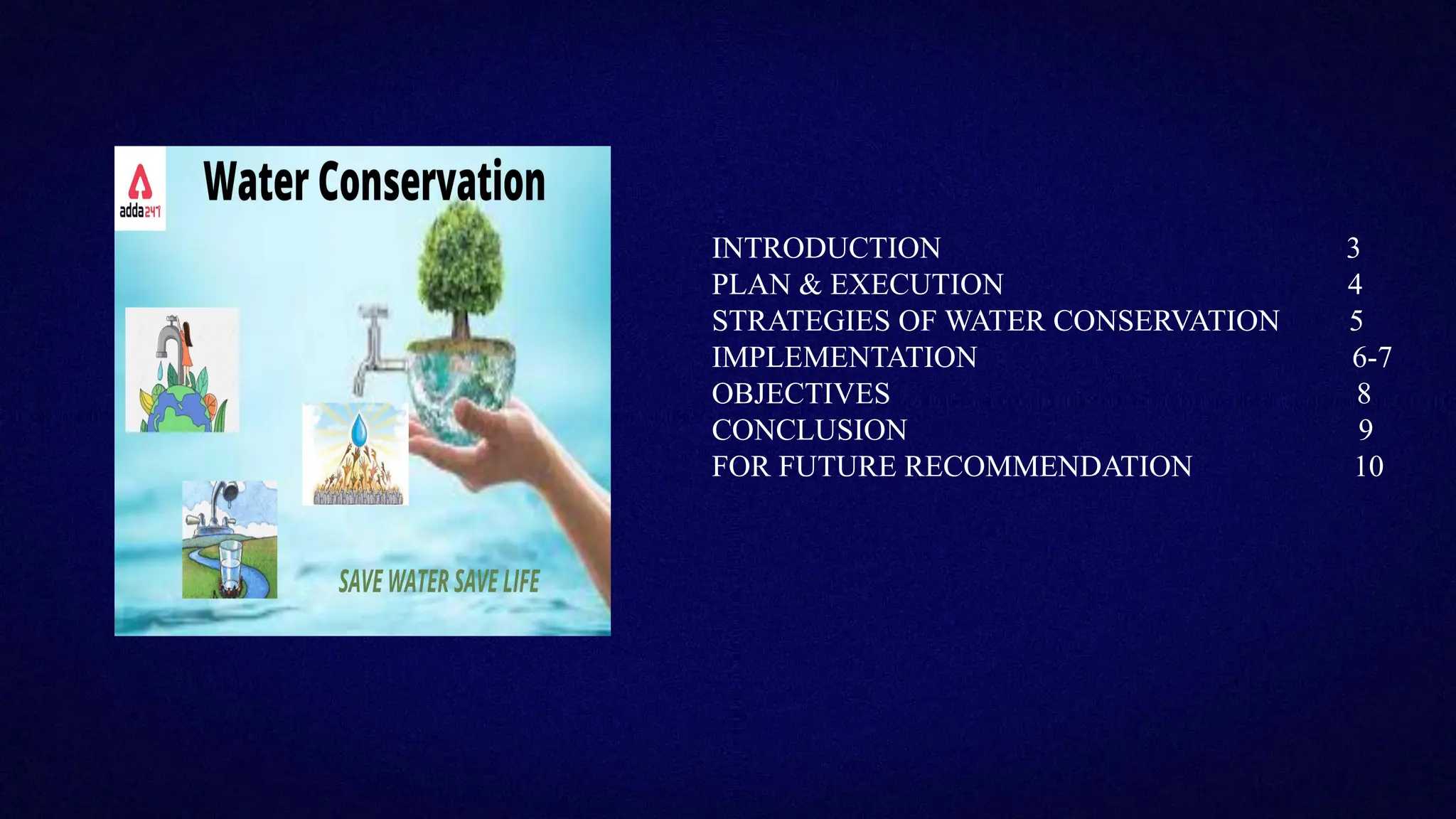 NSS_Report water conservations tools and techniques | PPTX